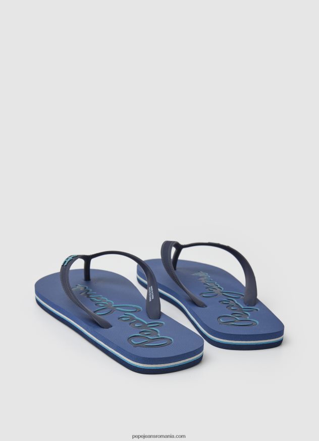 Bay Beach logo șlapi de plajă bărbați Pepe Jeans denim închis la culoare 6Z0R461277