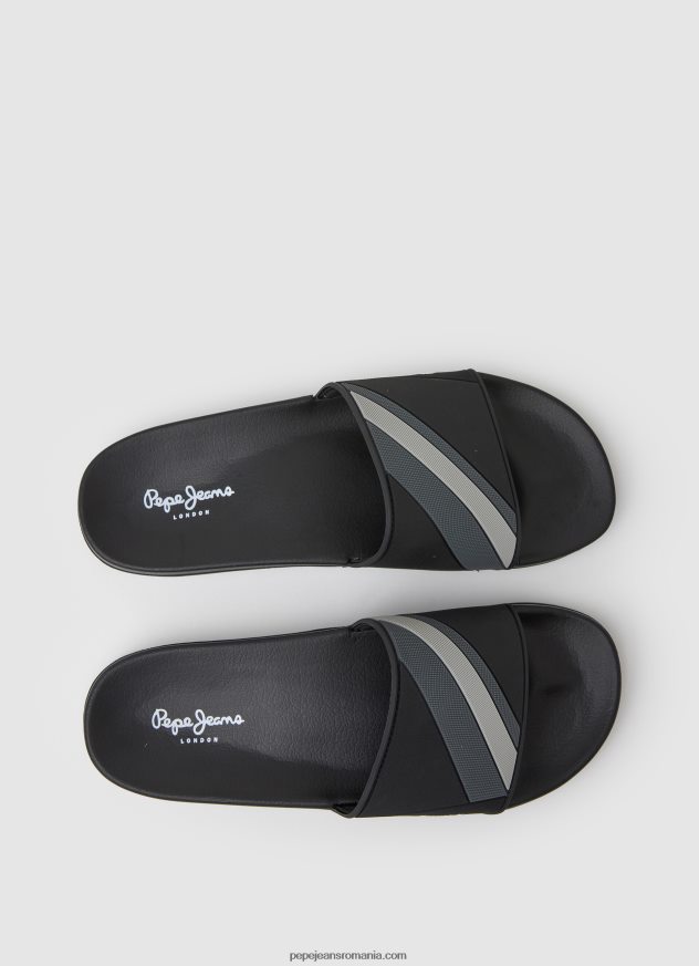 glisor textura șlapi de plajă bărbați Pepe Jeans negru 6Z0R461263