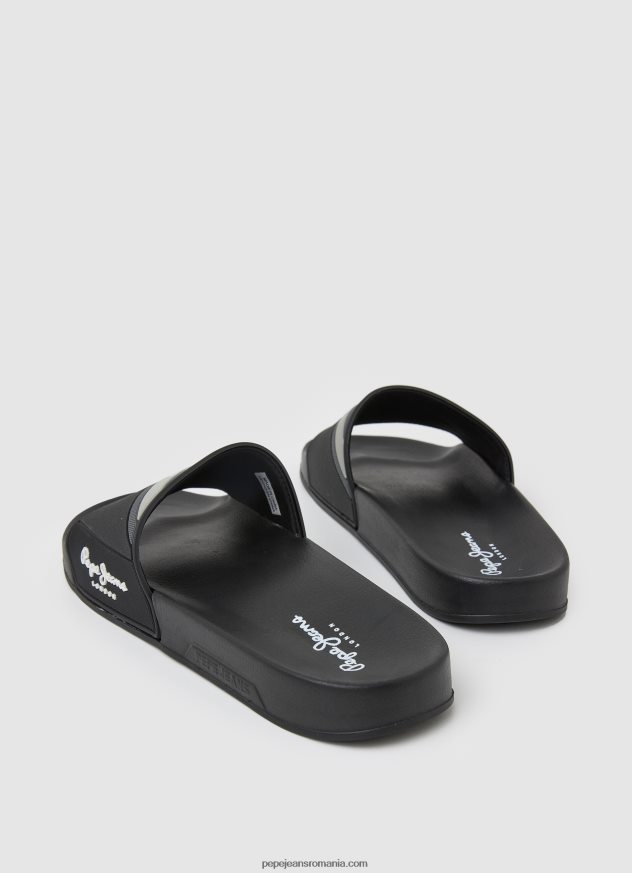 glisor textura șlapi de plajă bărbați Pepe Jeans negru 6Z0R461263