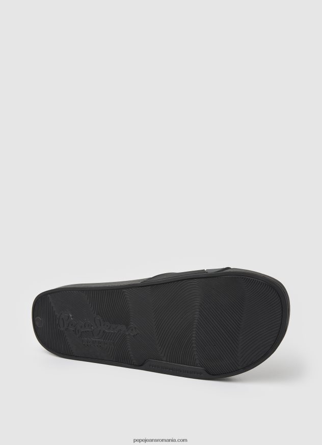 glisor textura șlapi de plajă bărbați Pepe Jeans negru 6Z0R461263