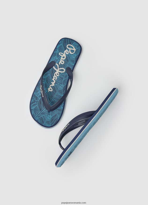șlapi de plajă cu balene tropicale bărbați Pepe Jeans marina 6Z0R461287