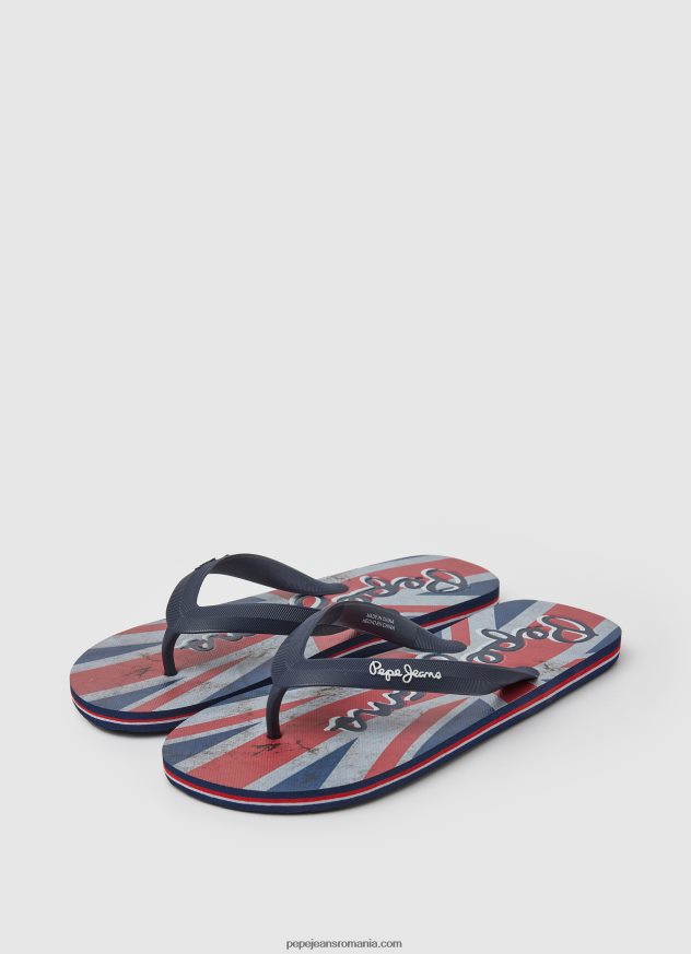 șlapi de plajă hawi flag bărbați Pepe Jeans denim închis la culoare 6Z0R461259