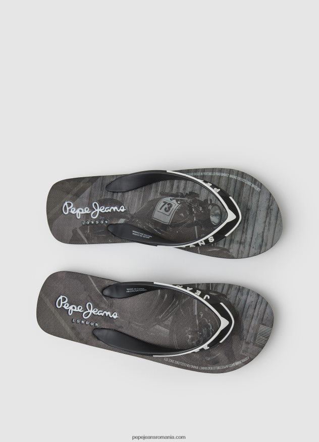 piscină motociclete plajă șlapi bărbați Pepe Jeans negru 6Z0R461269