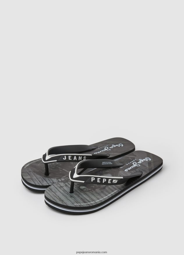 piscină motociclete plajă șlapi bărbați Pepe Jeans negru 6Z0R461269