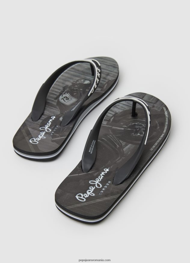 piscină motociclete plajă șlapi bărbați Pepe Jeans negru 6Z0R461269