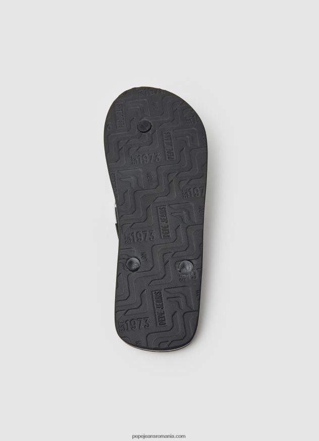 piscină motociclete plajă șlapi bărbați Pepe Jeans negru 6Z0R461269