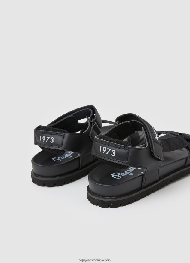 sandale anatomice din plută bărbați Pepe Jeans negru 6Z0R461279