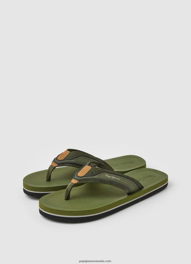 south beach camu beach flip flops bărbați Pepe Jeans verde kaki 6Z0R461280