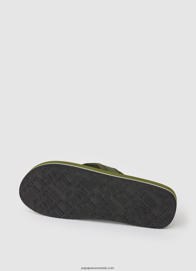 south beach camu beach flip flops bărbați Pepe Jeans verde kaki 6Z0R461280