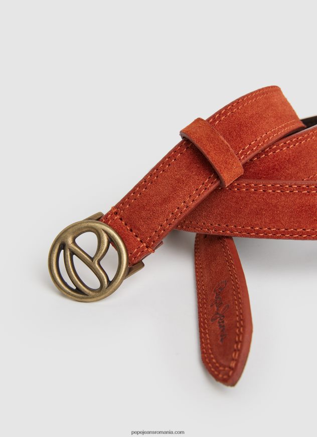 centura cu logo circular femei Pepe Jeans lemn de cedru 6Z0R46763