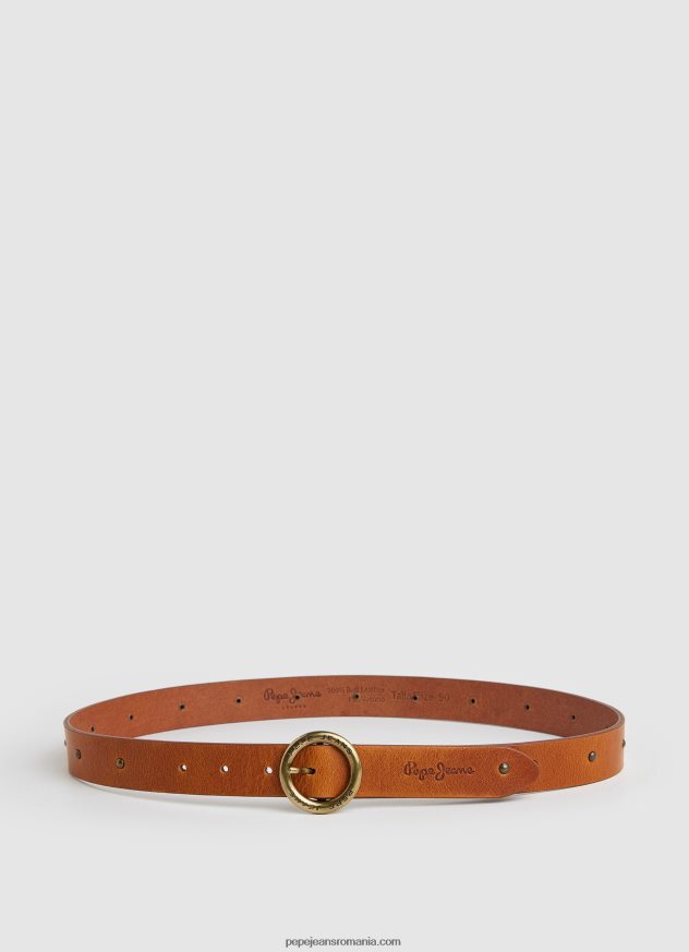 centura cu logo circular femei Pepe Jeans lemn de cedru 6Z0R46763