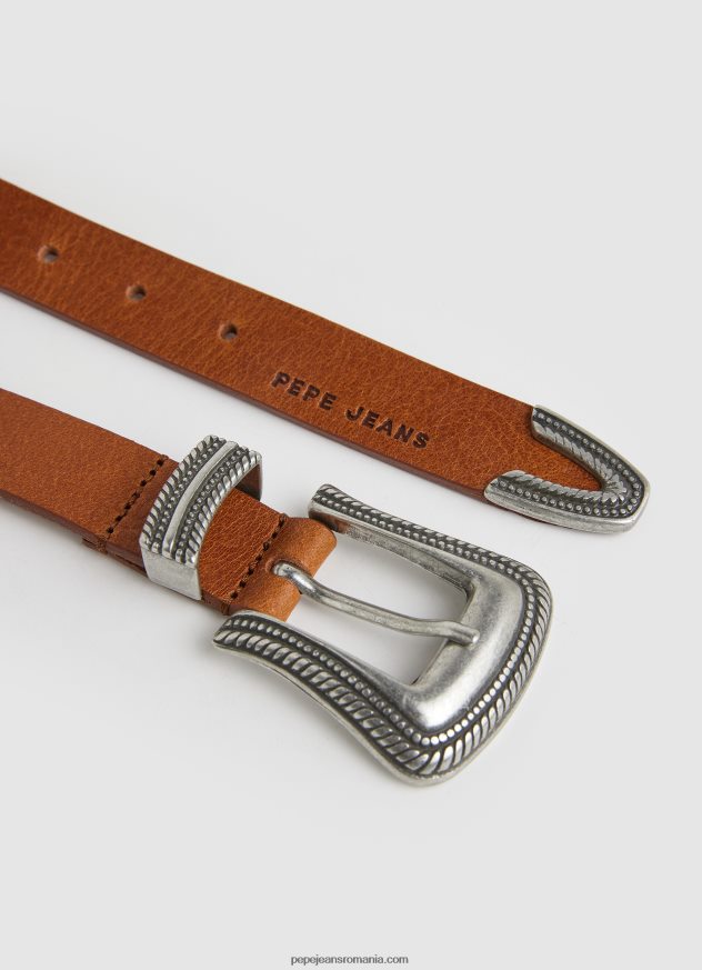 curea subțire din piele femei Pepe Jeans bronzat 6Z0R46760