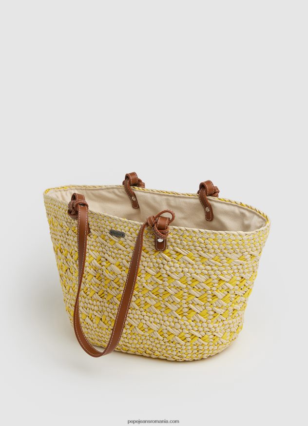 geantă coș de paie țesătă femei Pepe Jeans strălucire 6Z0R46725