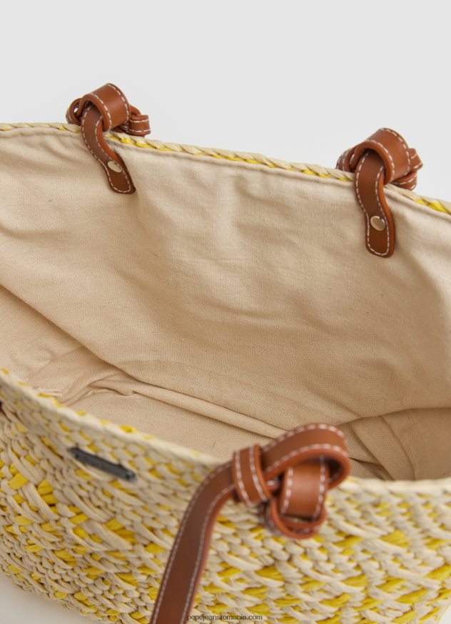 geantă coș de paie țesătă femei Pepe Jeans strălucire 6Z0R46725