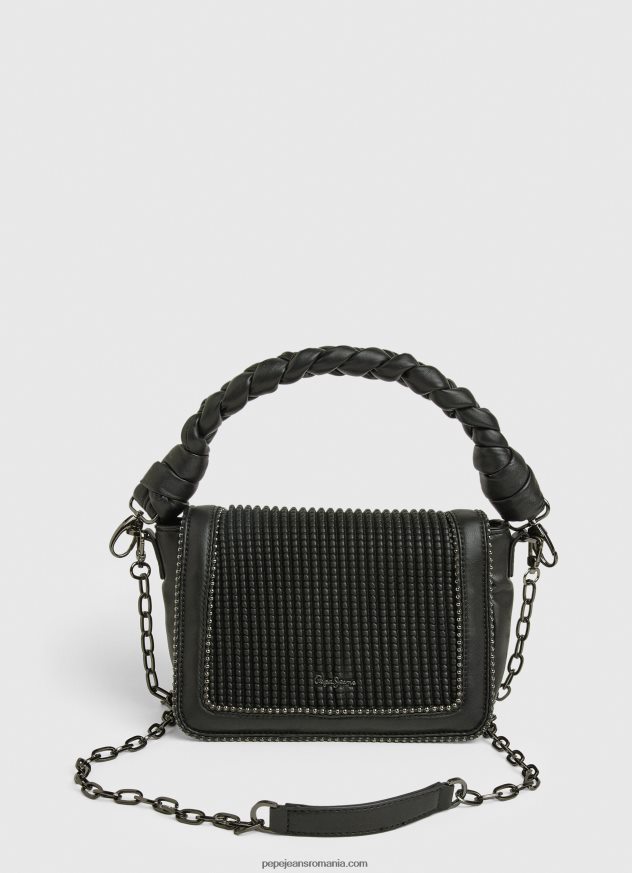 geantă crossbody cu detalii căptușite femei Pepe Jeans negru 6Z0R46708