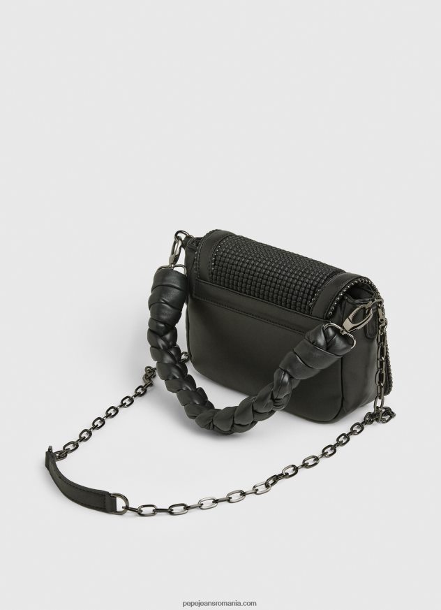geantă crossbody cu detalii căptușite femei Pepe Jeans negru 6Z0R46708