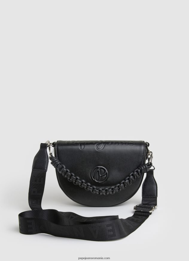 geantă crossbody cu mâner dublu femei Pepe Jeans negru 6Z0R46733