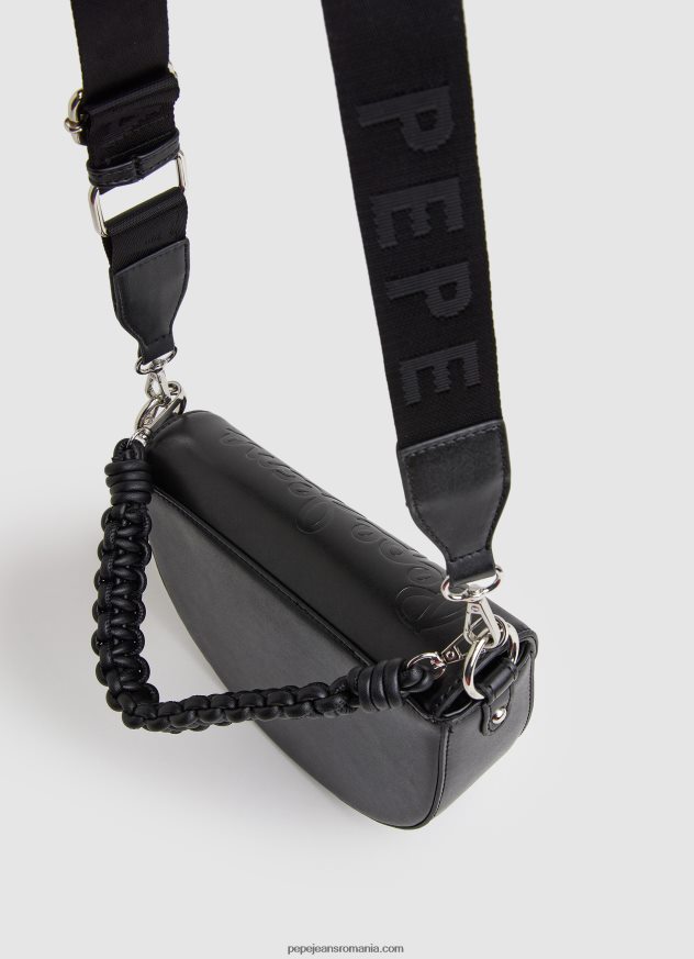 geantă crossbody cu mâner dublu femei Pepe Jeans negru 6Z0R46733