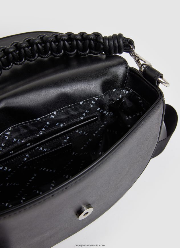 geantă crossbody cu mâner dublu femei Pepe Jeans negru 6Z0R46733