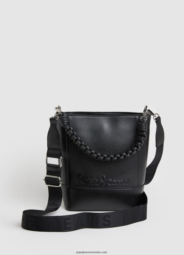geantă crossbody cu mâner dublu femei Pepe Jeans negru 6Z0R46733
