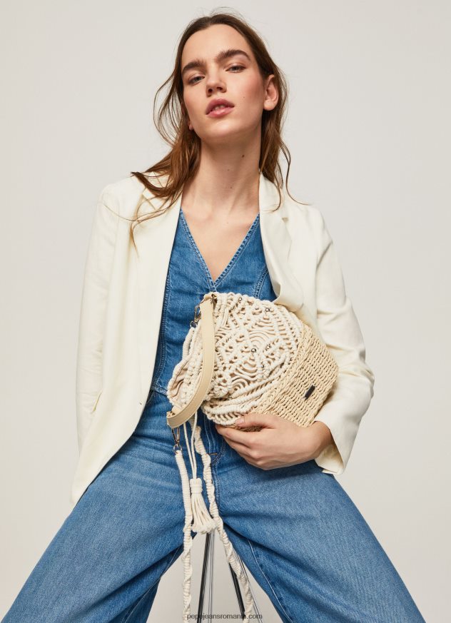 geantă de macrame și paie femei Pepe Jeans mousse 6Z0R46740