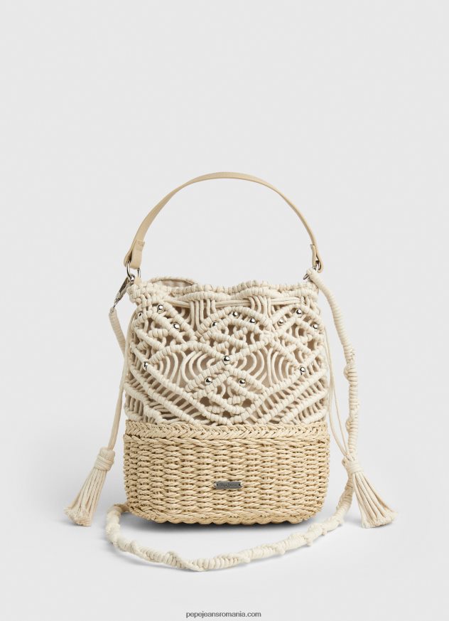geantă de macrame și paie femei Pepe Jeans mousse 6Z0R46740