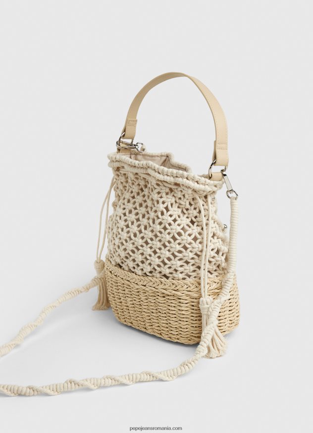 geantă de macrame și paie femei Pepe Jeans mousse 6Z0R46740