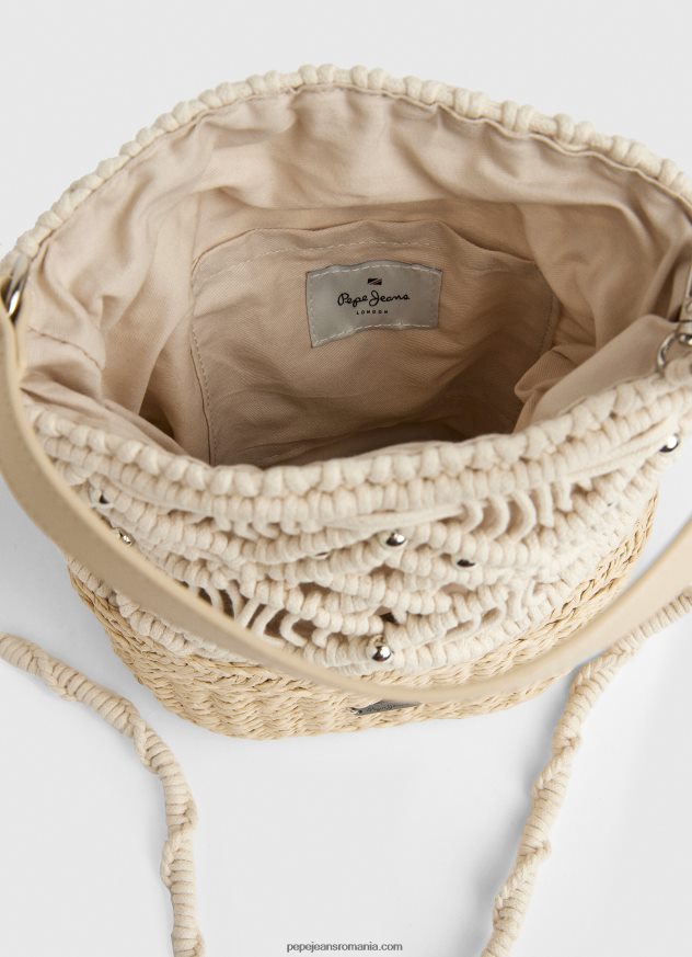 geantă de macrame și paie femei Pepe Jeans mousse 6Z0R46740