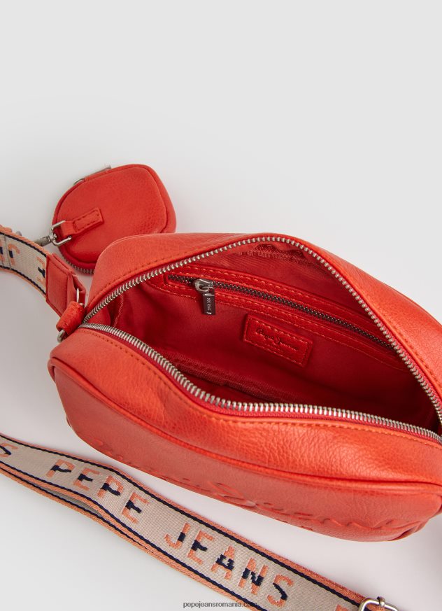 geantă maxi crossbody cu logo în relief femei Pepe Jeans piersică 6Z0R46715