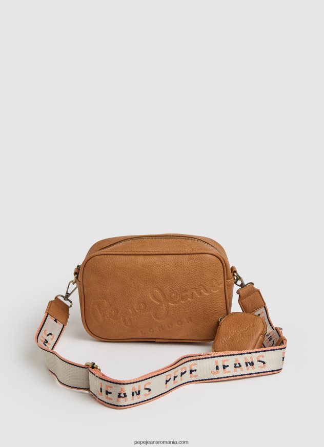 geantă maxi crossbody cu logo în relief femei Pepe Jeans piersică 6Z0R46715
