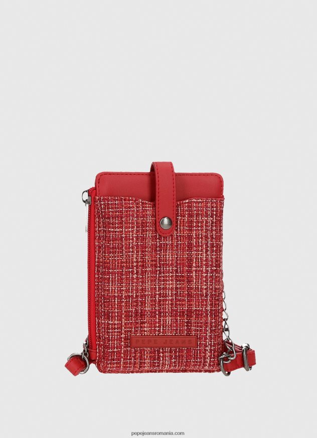 geantă mobilă în carouri femei Pepe Jeans studio roșu 6Z0R46728