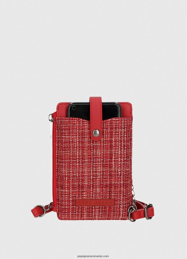 geantă mobilă în carouri femei Pepe Jeans studio roșu 6Z0R46728