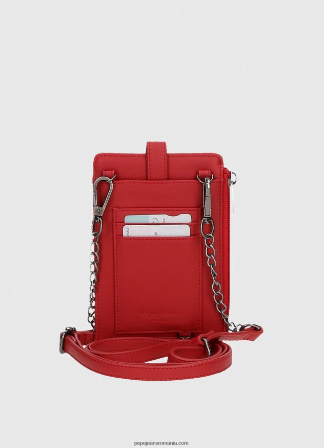geantă mobilă în carouri femei Pepe Jeans studio roșu 6Z0R46728