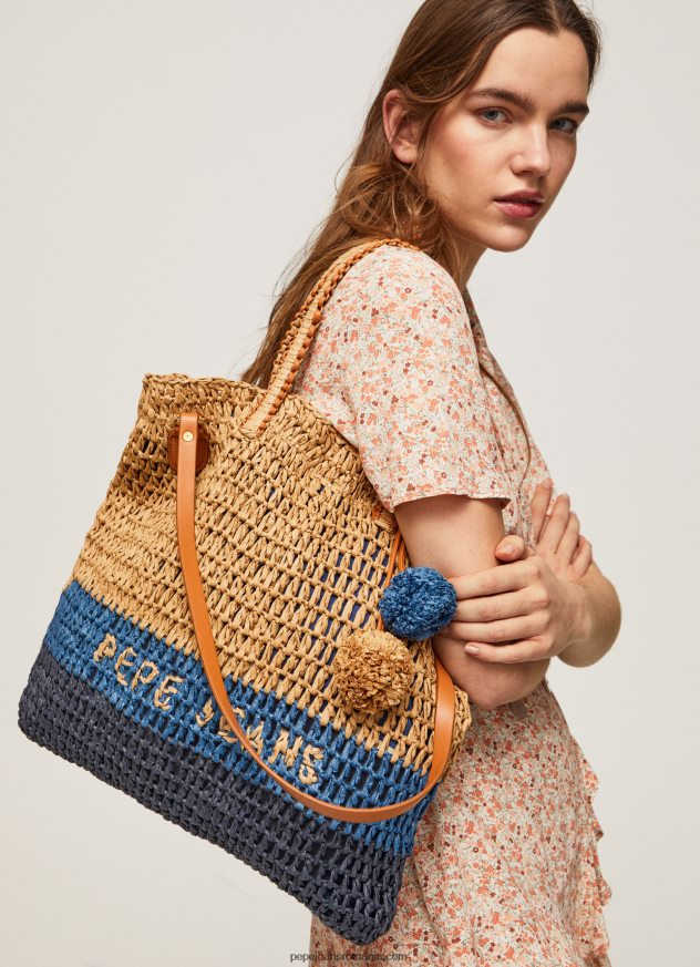 geantă tote din paie împletită femei Pepe Jeans dulwich 6Z0R46745