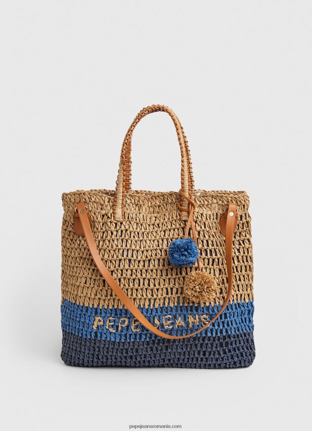 geantă tote din paie împletită femei Pepe Jeans dulwich 6Z0R46745