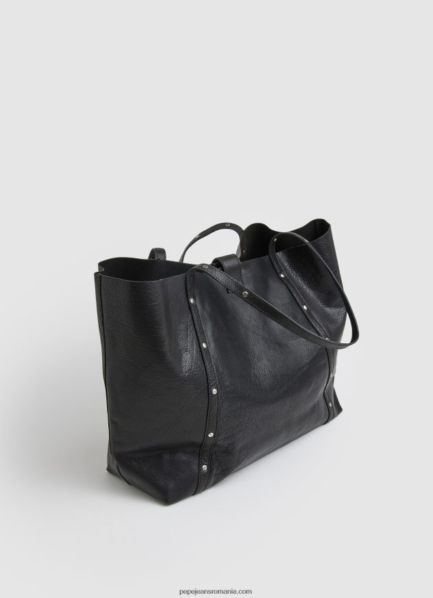 geantă tote din piele femei Pepe Jeans negru 6Z0R46747