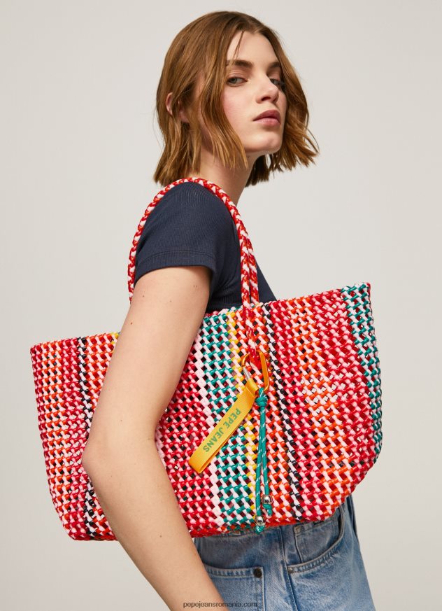 geantă tote din plastic țesut femei Pepe Jeans studio roșu 6Z0R46720