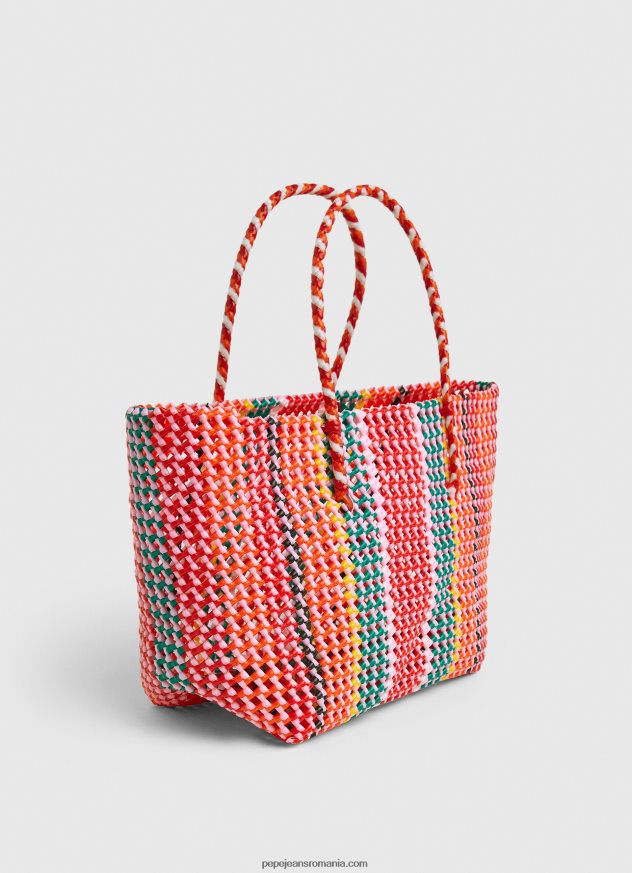 geantă tote din plastic țesut femei Pepe Jeans studio roșu 6Z0R46720