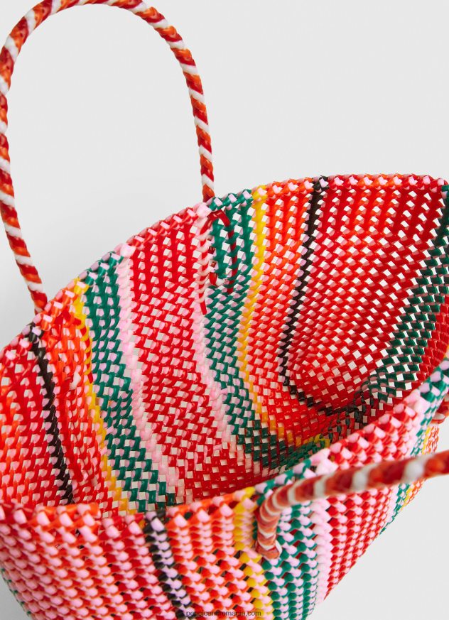 geantă tote din plastic țesut femei Pepe Jeans studio roșu 6Z0R46720