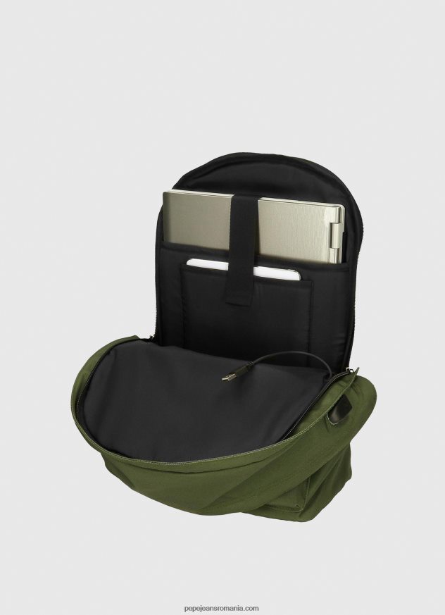rucsac de performanță aris cu fermoar dublu femei Pepe Jeans verde inchis 6Z0R46753