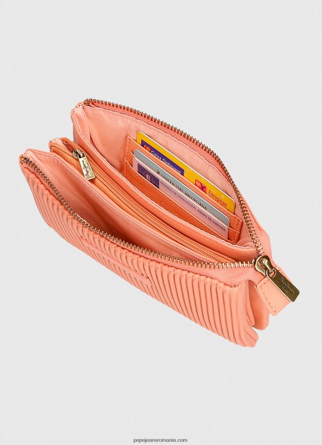 trusa de toaleta cu triplu compartiment femei Pepe Jeans piersică 6Z0R46723