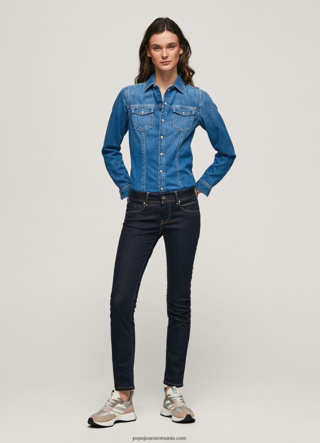 blugi noi Brooke slim fit cu talie mijlocie femei Pepe Jeans denim 6Z0R469