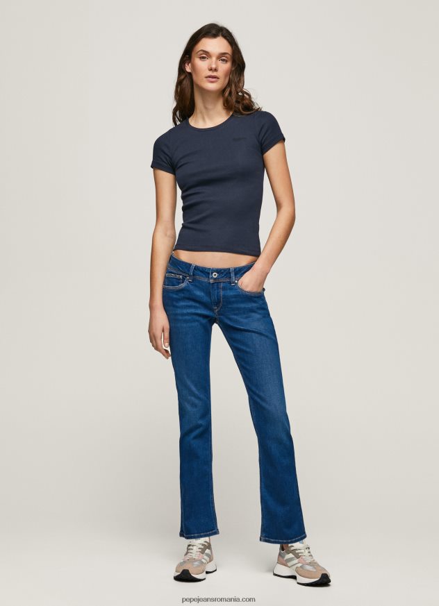 blugi saturn cu talie medie regulată femei Pepe Jeans denim 6Z0R4621