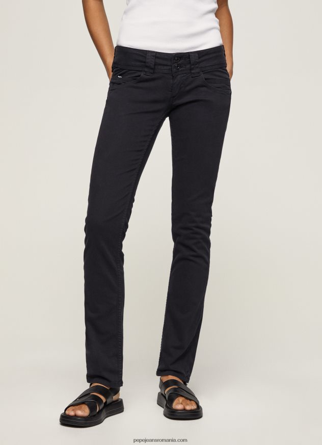 blugi venus venus cu talie joasă, drepte femei Pepe Jeans negru 6Z0R46298