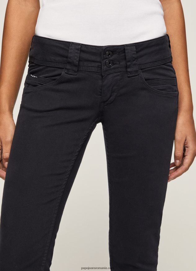 blugi venus venus cu talie joasă, drepte femei Pepe Jeans negru 6Z0R46298