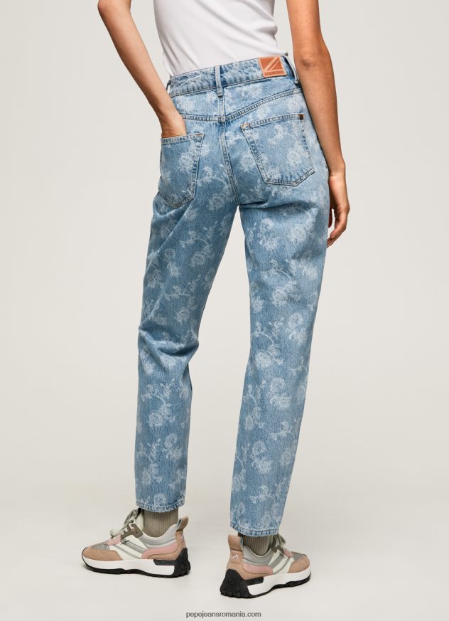 blugi violet cu talie înaltă, relaxed fit femei Pepe Jeans denim 6Z0R4677