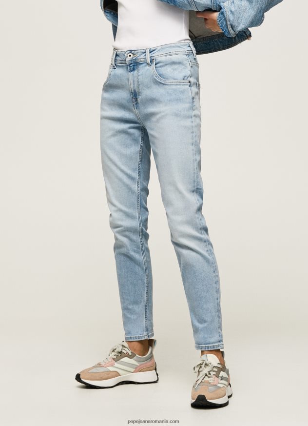 blugi violet cu talie înaltă, relaxed fit femei Pepe Jeans denim 6Z0R4685