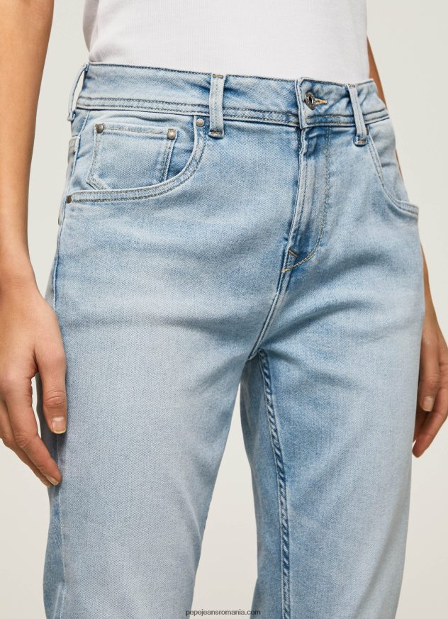 blugi violet cu talie înaltă, relaxed fit femei Pepe Jeans denim 6Z0R4685