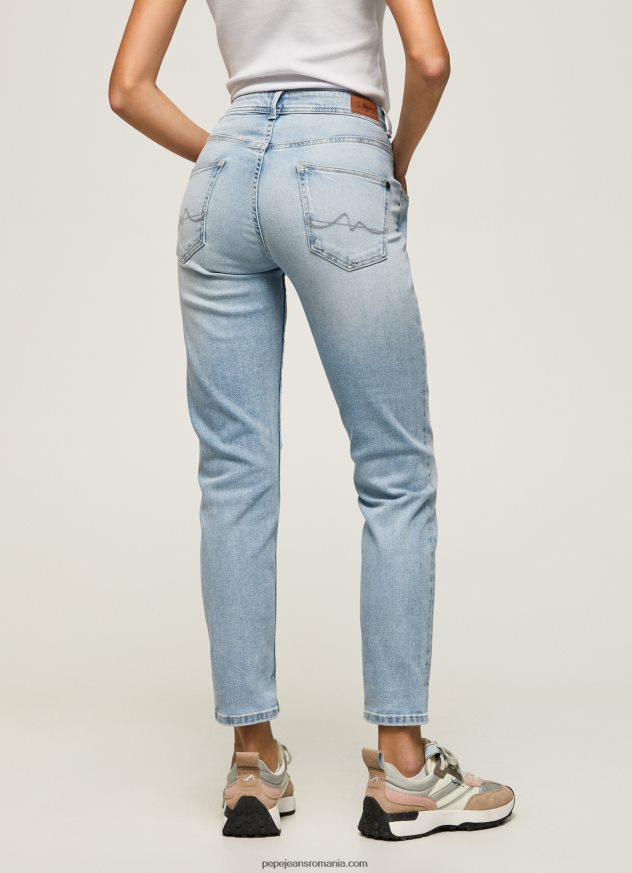 blugi violet cu talie înaltă, relaxed fit femei Pepe Jeans denim 6Z0R4685