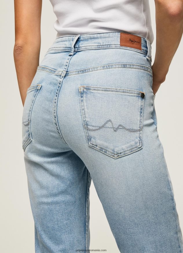 blugi violet cu talie înaltă, relaxed fit femei Pepe Jeans denim 6Z0R4685